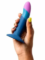 Изогнутый фаллоимитатор Romp Piccolo, 14 см, силикон, синий