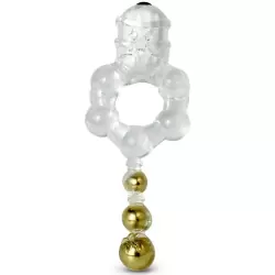 Эрекционное виброкольцо Screaming O - Bang O с тремя шариками – прозрачный