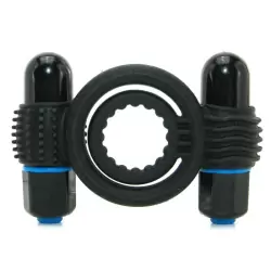 Двойное эрекционное кольцо с вибрацией OptiMALE Vibrating Double C-Ring – черный