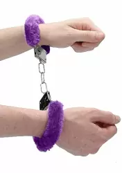 Металллический наручники с замком Furry Beginner's Handcuffs Purple