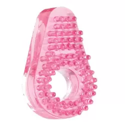 Эрекционное кольцо Super Stretch Nubby со стимулятором клитора – розовый