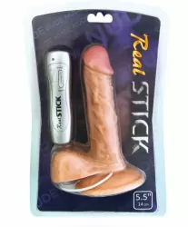 Виброреалистик с мошонкой TOYFA RealStick Nude 5,5” на присоске – телесный