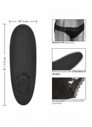 Трусики с вибратором для стимуляции клитора Remote Control Panty Set L/XL: 12 режимов работы, АБС/силикон