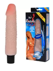 Водонепроницаемый реалистик с вибрацией и стимулирующими пупырышками The Realistic Cock – телесный