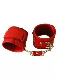 Наручники на липучке Sitabella соединенные съемным ремешком – красный