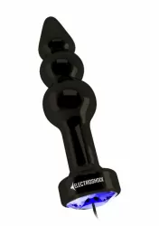 Электростимулятор E-Stim 3,9 Ribbed Butt Plug - Gun Grey