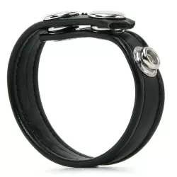 Кольцо на пенис из искусственной кожи Snap Cock Ring на заклепках – черный