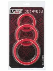 Набор эрекционных колец TOYFA Black&Red – красный