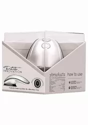 Клиторальный вибратор Twitch Hands с вакуумным эффектом (серебристый): 10.5 см, 14 режимов работы, силикон