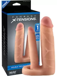 Насадка удлинитель Double Trouble Extension для двойного проникновения – телесная