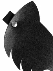 Маска на глаза Pecado BDSM, с ушками кошки, закрытая, натуральная кожа, чёрная