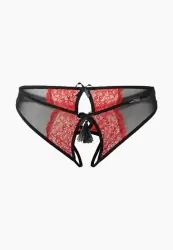 Трусики с доступом и кружевными вставками красные(Easy to love) 42-44