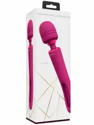 Двусторонний вибратор Shots Toys WAND Kiku, 20 режимов, со стимулятором зоны G, розовый