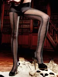 Колготы Beauty Inside The Beast с овальным узором – черные