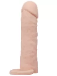 Реалистичная насадка удлинитель Pretty Love Penis sleeve Medium, 16 см, телесный
