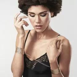 Наручники из металлической сетки Metallic Mesh Handcuffs – золотистый