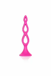 Элегантная анальная елочка Silicone Triple Probe, 10,25 см, силикон, розовый