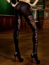 Колготки Devil с рисунком – черные