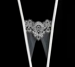 Белые кружевные трусики ручной работы Dolce Piccante Delicati pizzi с доступом - S