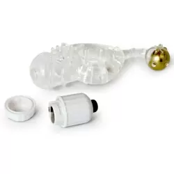 Виброкольцо Screaming O - Bong O с золотистым шариком – прозрачный