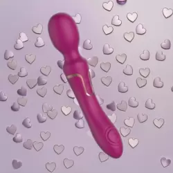 Двусторонний вибратор Anasteisha AN Pollen, 21 см, 20 режимов, с пульсацией, вишневый