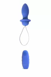 Анальная пробка на пульте управления Bfilled Classic Denim. Синяя