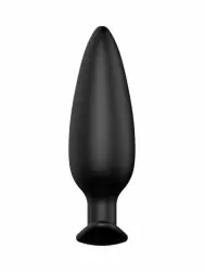 Вытянутая анальная пробка Erozon №07 Self Penetrating Butt Plug, 11 см, со смещенным центром тяжести, силикон, черный