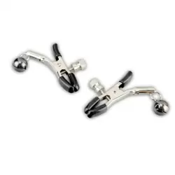 Регулируемые клипсы для сосков с колокольчиками Bell Nipple Clips – серебристый