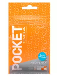 Нереалистичный мастурбатор Tenga Pocket Hexa-Brick, 7,5 см, ТПЭ, белый