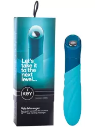 Дизайнерский вибратор Vela с элегантным рельефом - Blue