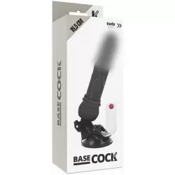 Вибратор реалистик без мошонки на присоске Basecock Realistic Vibrator Remote Control, черный
