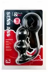 Анальная втулка 10 см с эрекционным кольцом TOYFA Black&Red – чёрный