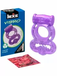 Набор: Виброкольцо Luxe Vibro Секрет кощея, диаметр 3,3 см, фиолетовый + презерватив 1 шт.