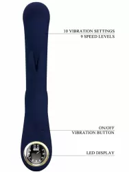 Инновационный Вибратор-кролик Baile Lamar, с LED-дисплеем, 22 см, 10 режимов