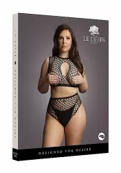 Эротический комплект из короткого топа и трусиками с высокой талией