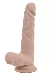 Реалистичный фаллоимитатор с мошонкой Real Man на присоске 17,5 х 3,5 см – телесный