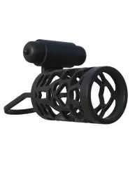 Эрекционная сетка с вибрацией Thick Dick Silicone Vibrating Cage – черный