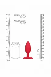 Анальная пробка с вибрацией и функцией нагрева Glow (красная)