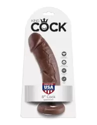 Фаллоимитатор на присоске коричневый King Cock 8 Cock Brown