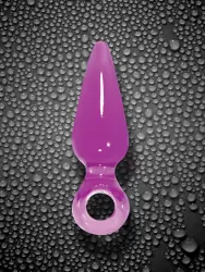 Анальная пробка средняя с кольцом Jolie Pleasures - Plum