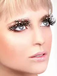 Ресницы перьевые Baci Дрофа – коричневый с белым