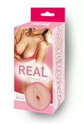 Реалистичный мастурбатор вагина Real Woman Блондинка – телесный 14,5 см. и Лубрикант на водной основе JO H2O Original – 30 мл