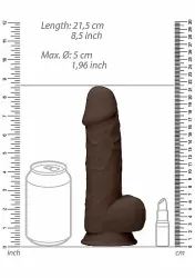 Фаллоимитатор Silicone Dildo With Balls - 21,6 см, шоколадный