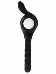 Необычное эрекционное кольцо JOS Bad Bunny, с вибропулей, силикон, 9 см, черное