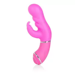 Вибромассажер со стимулятором клитора и усиленным рельефом Scoop It Up! – розовый