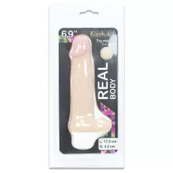 Реалистичная насадка Kanikule Real Body на пояс Harness 6,9 с мошонкой - телесный