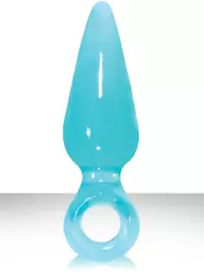 Анальная пробка средняя с кольцом Jolie Pleasures - Aqua