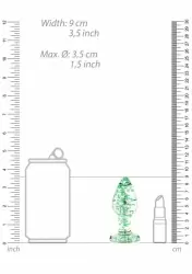 Анальная пробка Glass Butt Plug - Glow in the Dark - Large - Clear