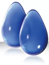 Вагинальные шарики большие из стекла Crystal Glass - Blue