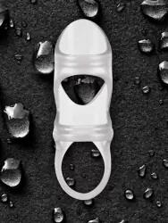 Эрекционная насадка с кольцом для мошонки Renegade - Clear